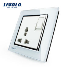 Livolo 1 Gang 1Way Push Button Switch 3 Pins Multifunction 13A Socket Outlet VL-W2Z1C-12
